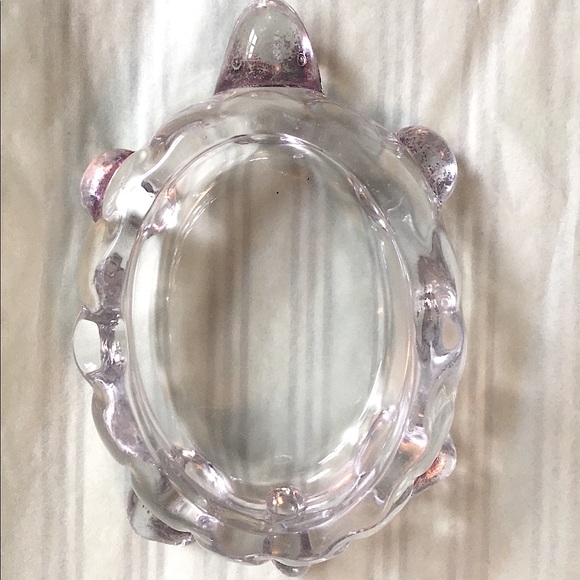 Clear Glass Turtle Ashtray - Picture 2 of 4